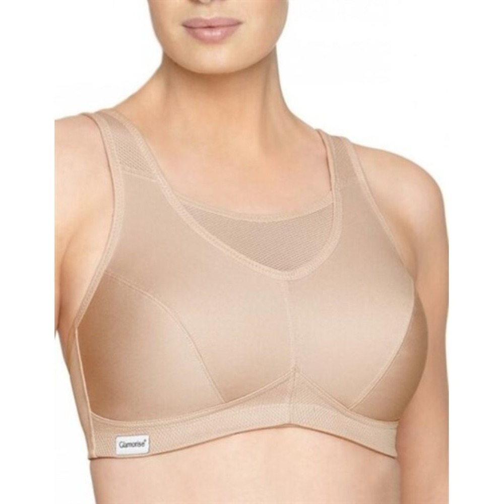 NWOT Glamorise 44F No Bounce Cami Sports Bra 1066 Beige 111938